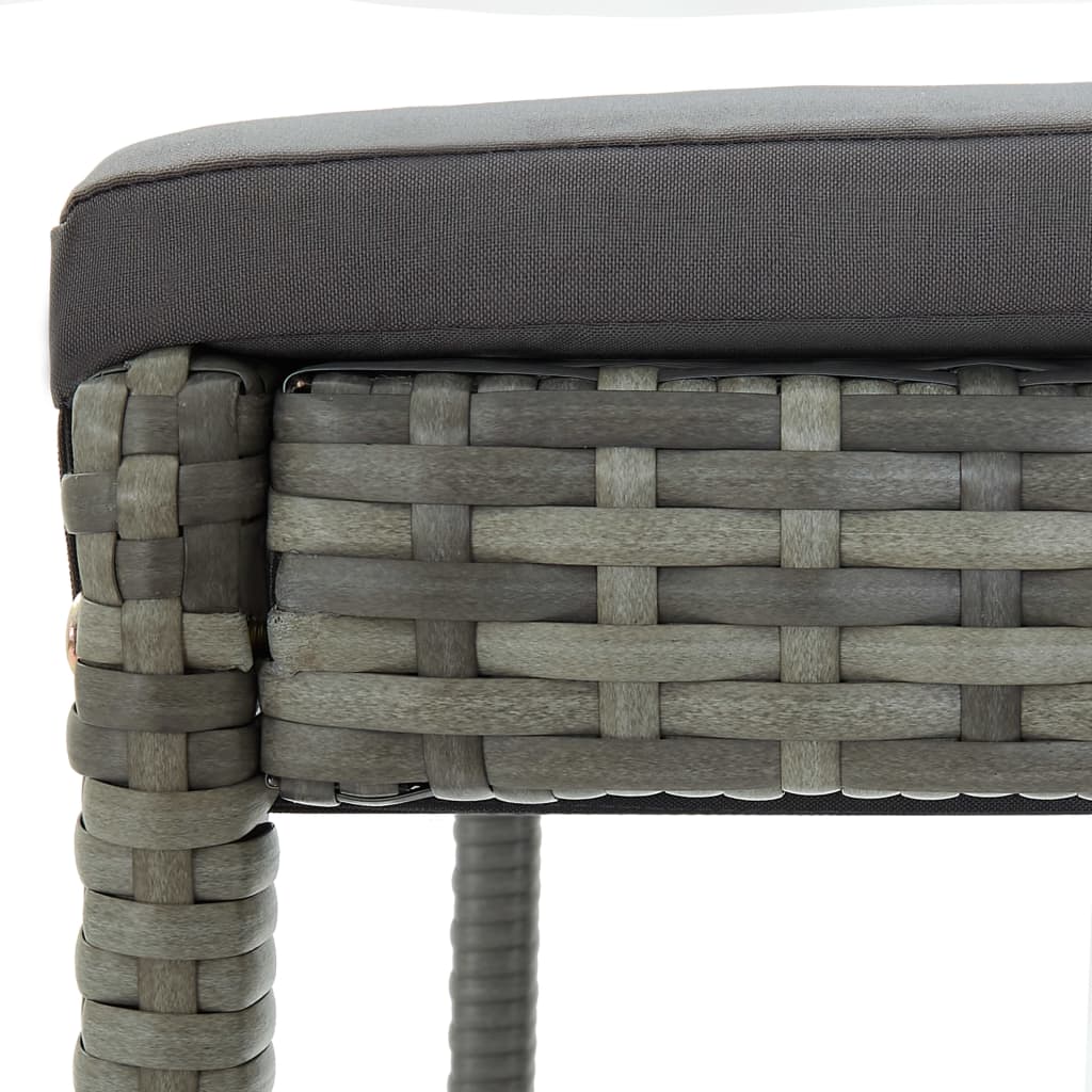 Sgabelli da Bar con Cuscini 6 pz in Polyrattan Grigio - homemem39