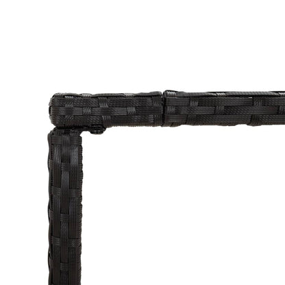 Tavolo da Bar con Piano in Vetro Nero 110x70x110 cm Polyrattan | homemem39