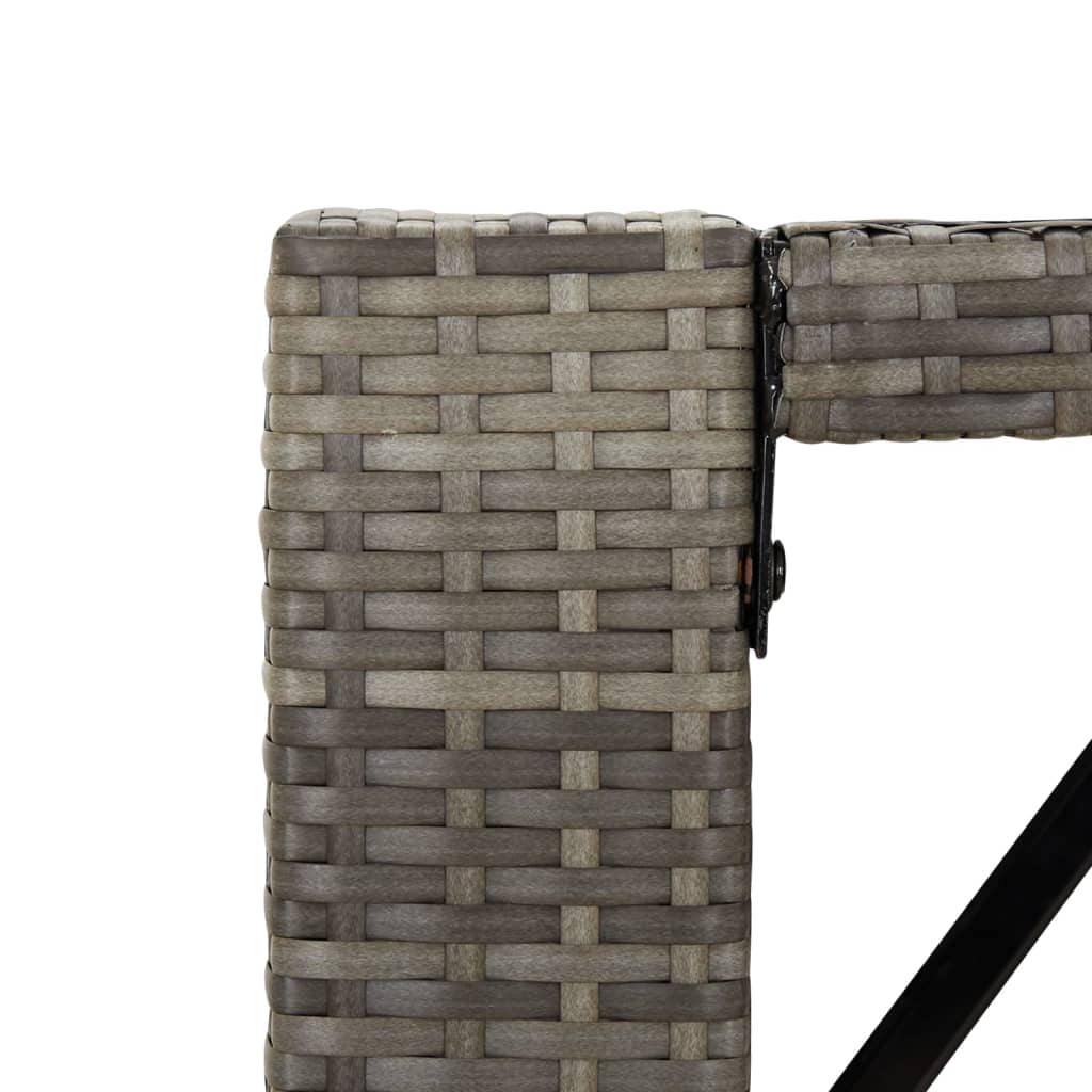 Tavolo da Bar con Piano in Vetro Grigio 105x80x110cm Polyrattan | homemem39