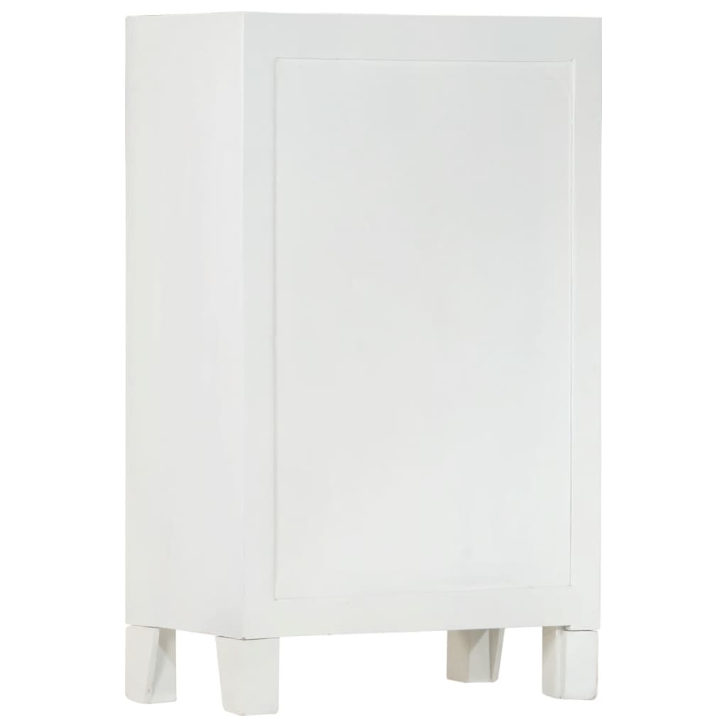 Credenza Bianca 55x30x90 cm in Legno Massello di Acacia - homemem39