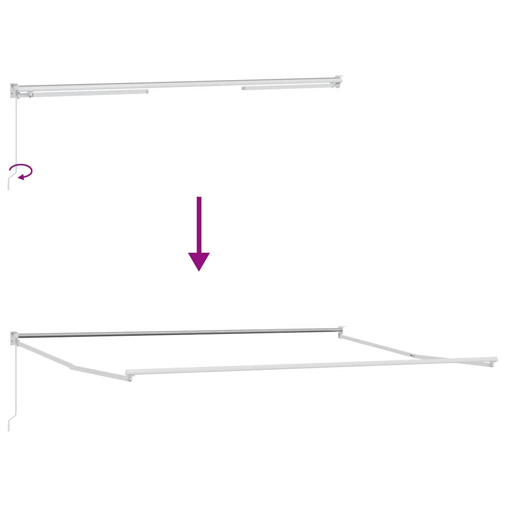 Tenda da Sole Bianco 4,5 × 3 m Metallo