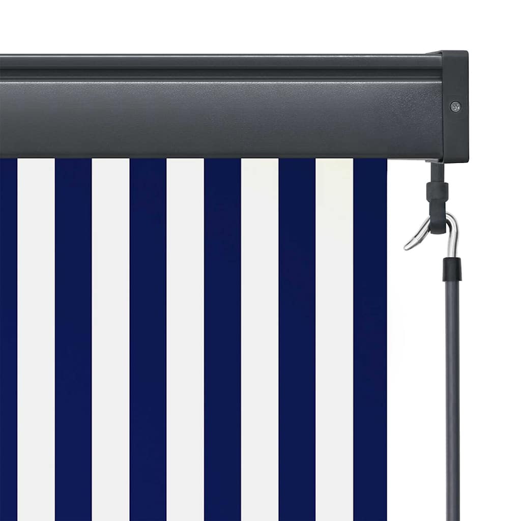 Tenda a rullo Blu e Bianco 180 x 250 cm Tessuto e Alluminio