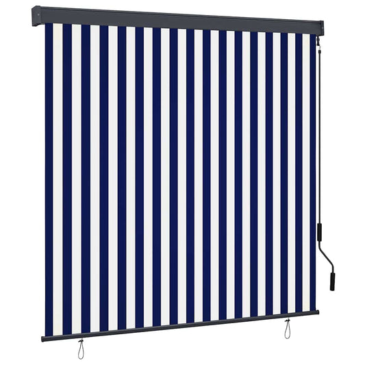 Tenda a rullo Blu e Bianco 180 x 250 cm Tessuto e Alluminio | homemem39