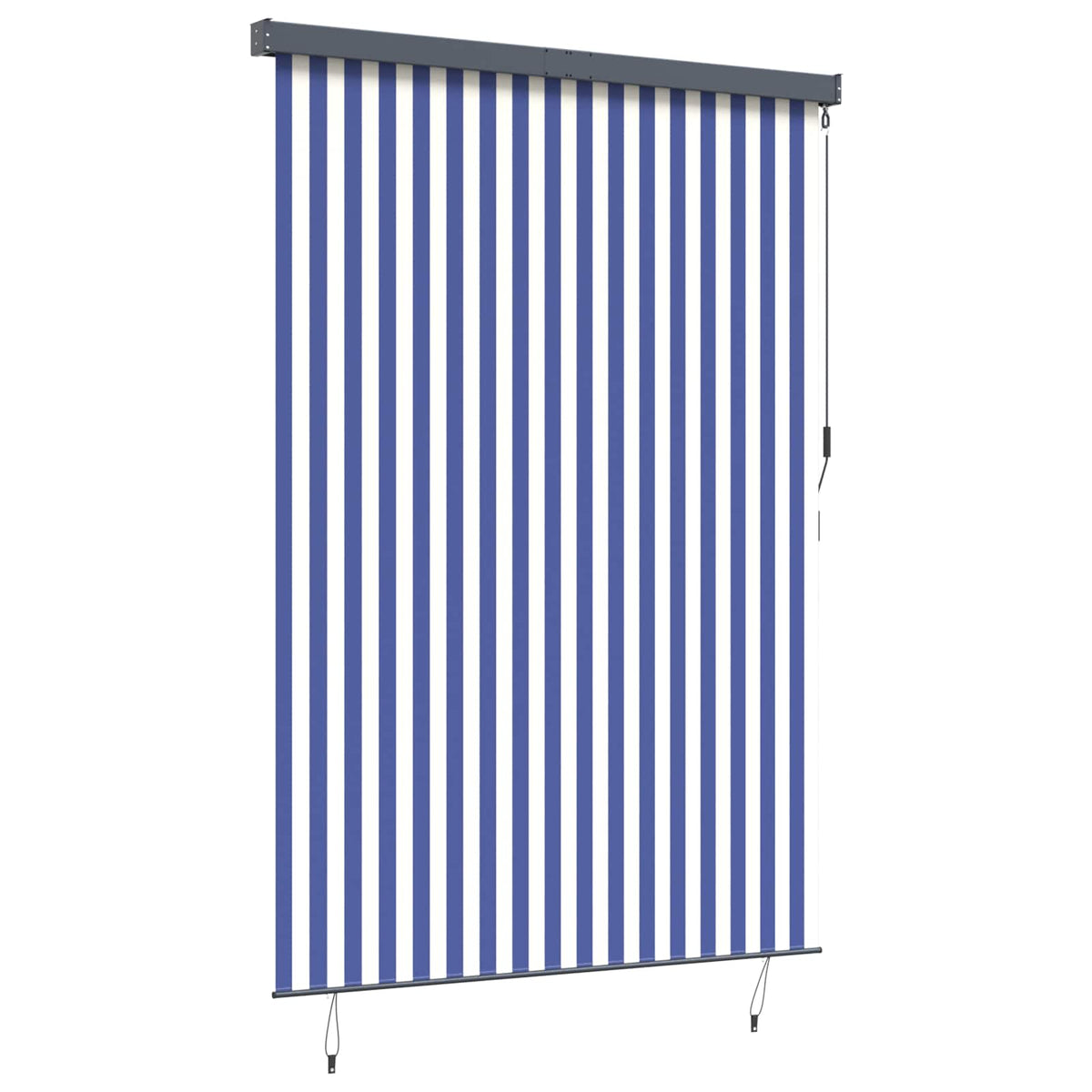 Tenda a rullo Blu e Bianco 180 x 250 cm Tessuto e Alluminio