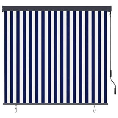 Tenda a rullo Blu e Bianco 180 x 250 cm Tessuto e Alluminio