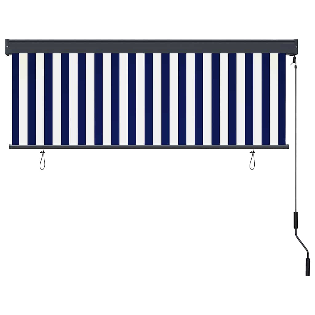 Tenda a rullo Blu e Bianco 180 x 250 cm Tessuto e Alluminio