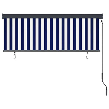 Tenda a rullo Blu e Bianco 180 x 250 cm Tessuto e Alluminio