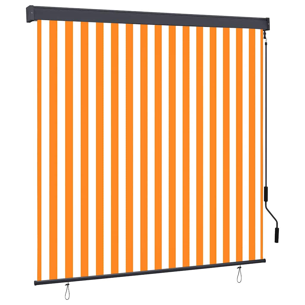 Tenda a rullo con tende Rigato Bianco e Arancione 180 x 250 cm | homemem39