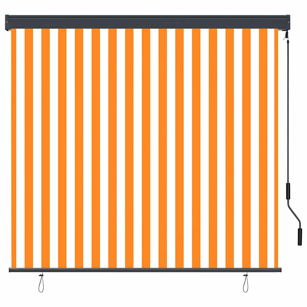 Tenda a rullo con tende Rigato Bianco e Arancione 180 x 250 cm | homemem39