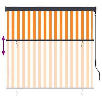 Tenda a rullo Bianco e Arancione 180 x 250 cm