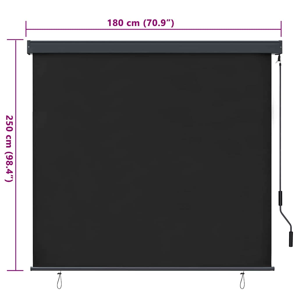 Tenda a rullo Rigato Antracite 180 x 250 cm Tessuto e Alluminio | homemem39