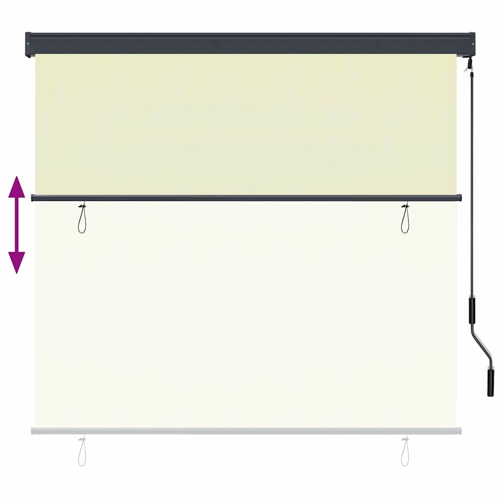 Tenda a rullo Crema 180 x 250 cm Tessuto e Alluminio