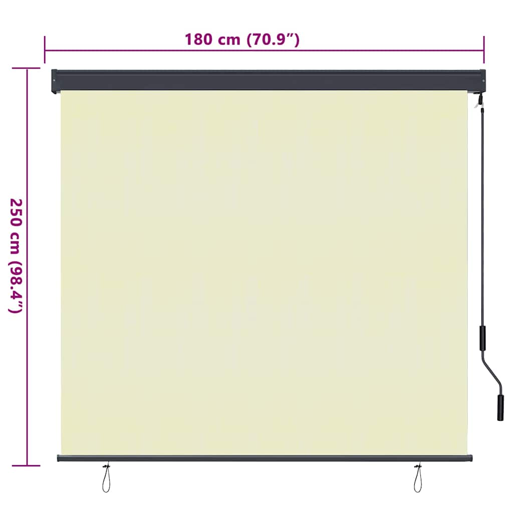 Tenda a rullo con tende Crema 180 x 250 cm Tessuto e Alluminio | homemem39