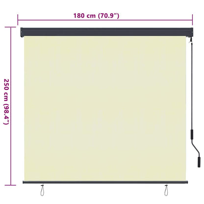 Tenda a rullo con tende Crema 180 x 250 cm Tessuto e Alluminio | homemem39