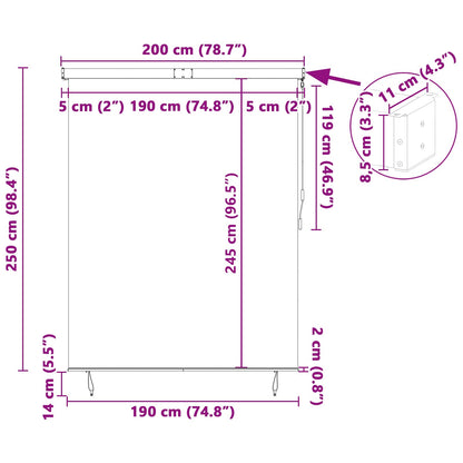 Tenda a rullo con tende Crema 200 x 250 cm Tessuto e Alluminio | homemem39