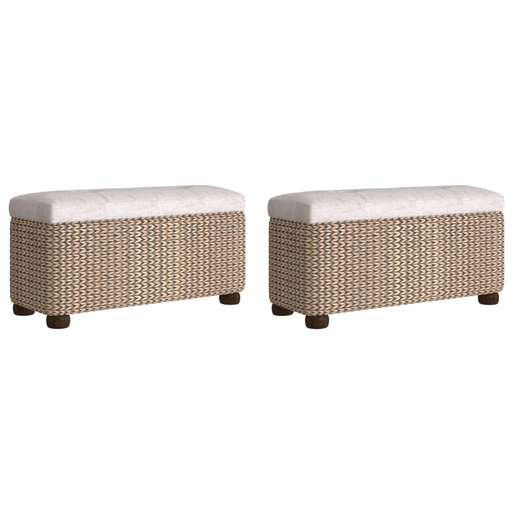 Panche Portaoggetti 2 pz con Cuscino Grigio 69 cm Tifa | homemem39