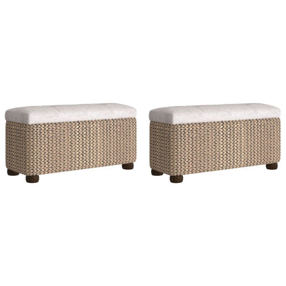 Panche Portaoggetti 2 pz con Cuscino Grigio 69 cm Tifa | homemem39