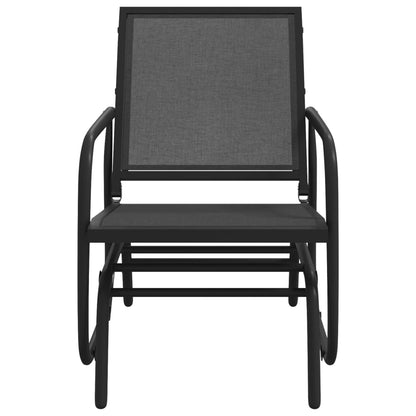 Sedia a Dondolo da Giardino Nera 61x76x87cm Textilene e Acciaio | homemem39