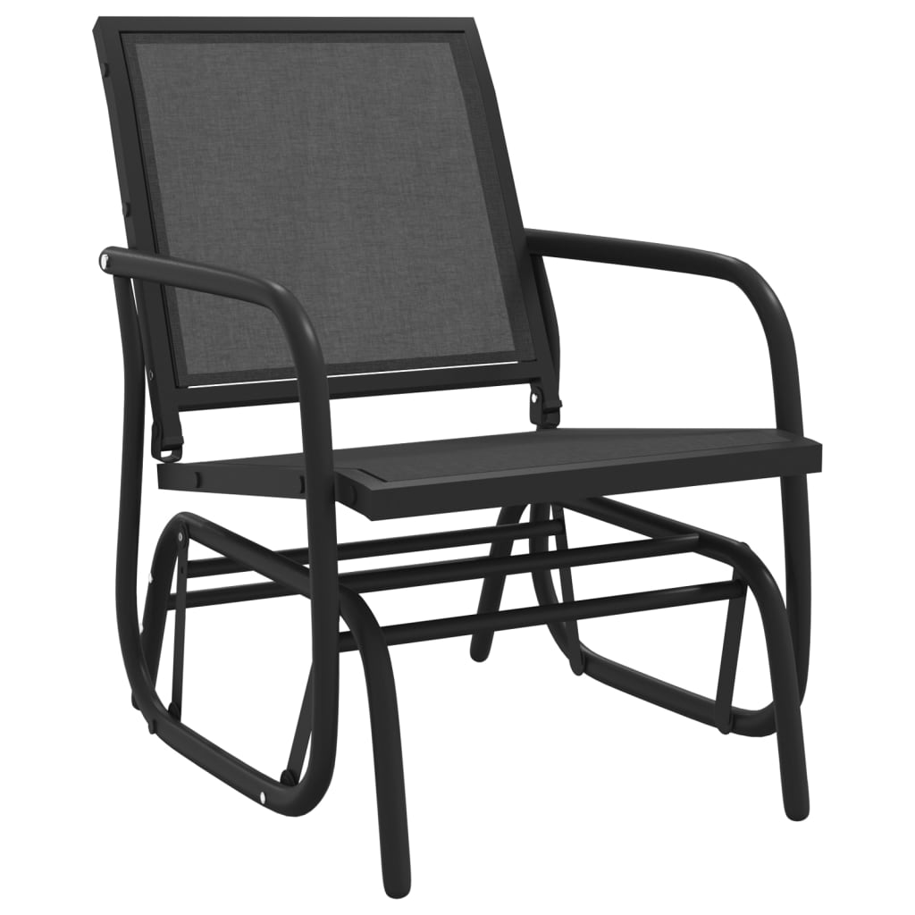 Sedie a Dondolo Giardino 2pz Nere 61x76x87 Textilene e Acciaio | homemem39