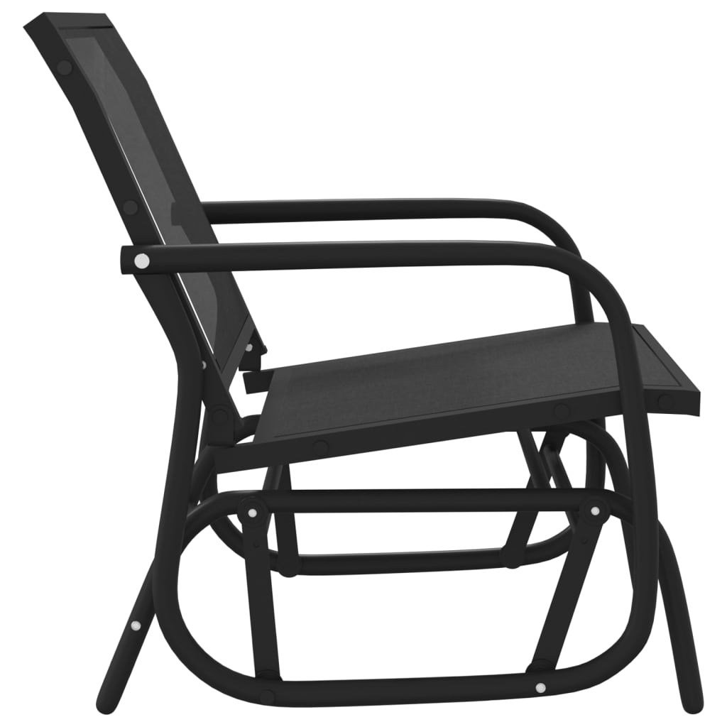 Sedie a Dondolo Giardino 2pz Nere 61x76x87 Textilene e Acciaio | homemem39