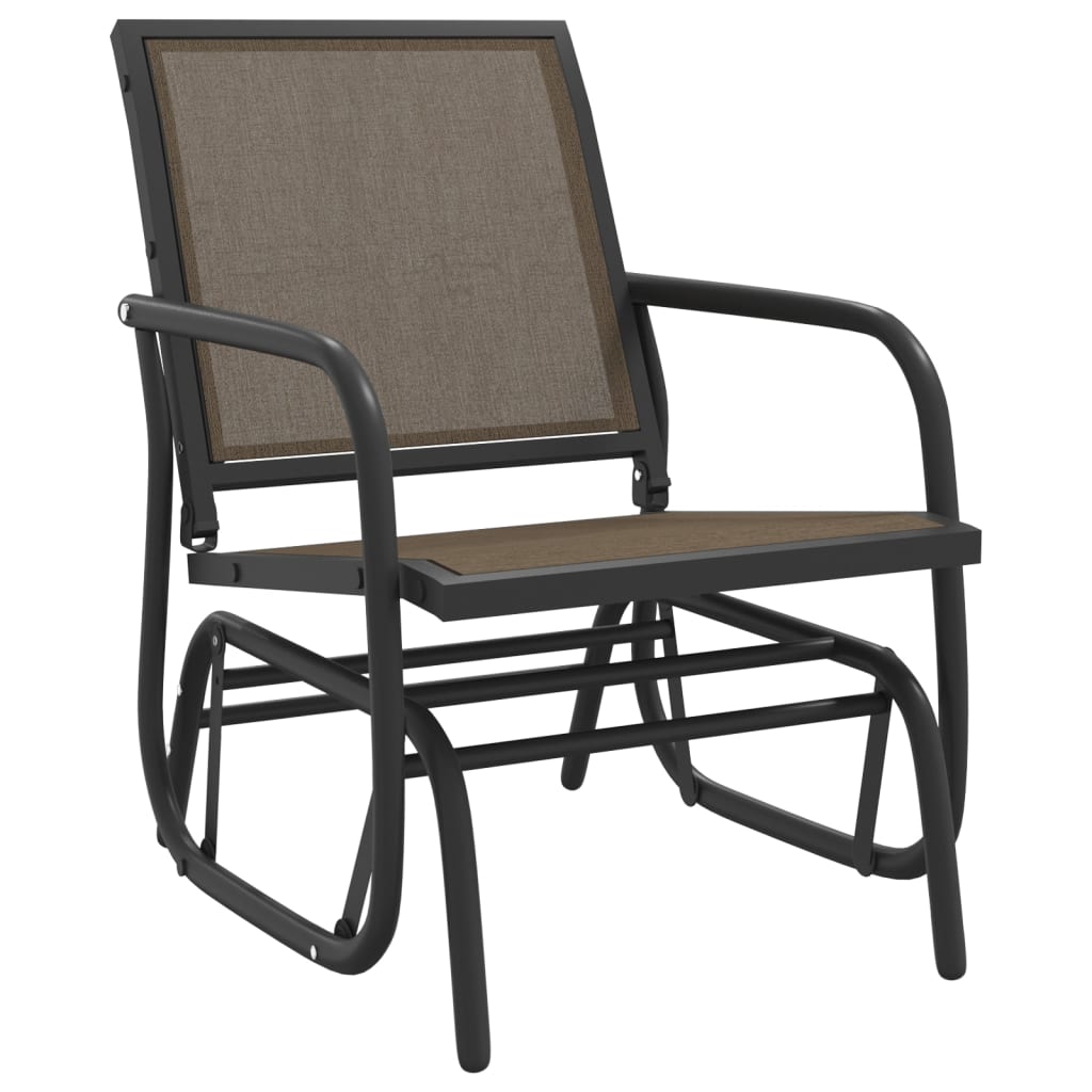 Sedie a Dondolo Giardino 2pz Marroni 61x76x87 Textilene Acciaio | homemem39