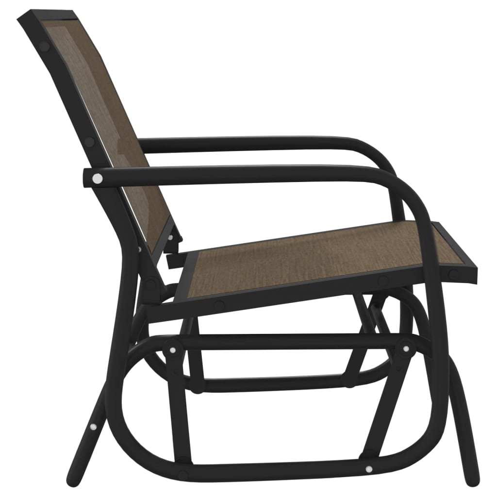 Sedie a Dondolo Giardino 2pz Marroni 61x76x87 Textilene Acciaio | homemem39