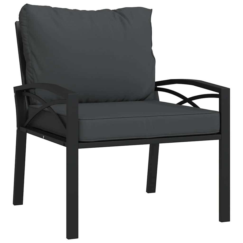 Sedie da Giardino con Cuscini Grigi 2pz 68x76x79 cm Acciaio | homemem39