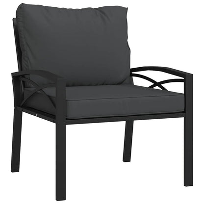 Sedie da Giardino con Cuscini Grigi 2pz 68x76x79 cm Acciaio | homemem39