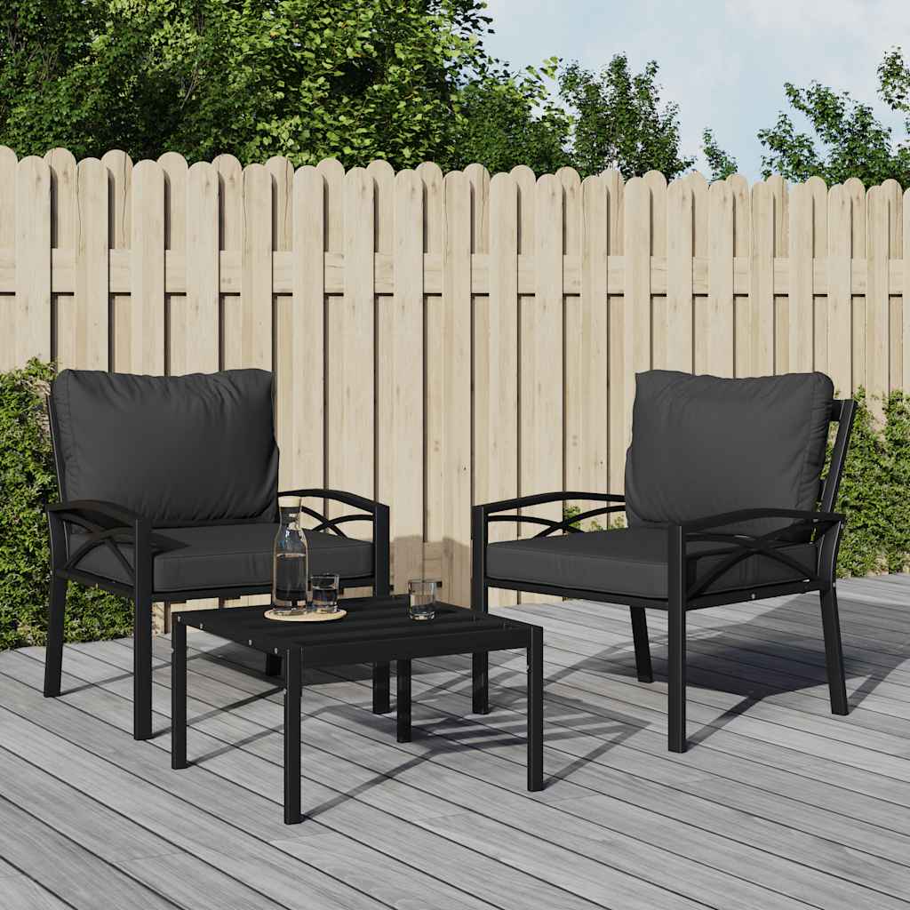 Sedie da Giardino con Cuscini Grigi 2pz 68x76x79 cm Acciaio | homemem39