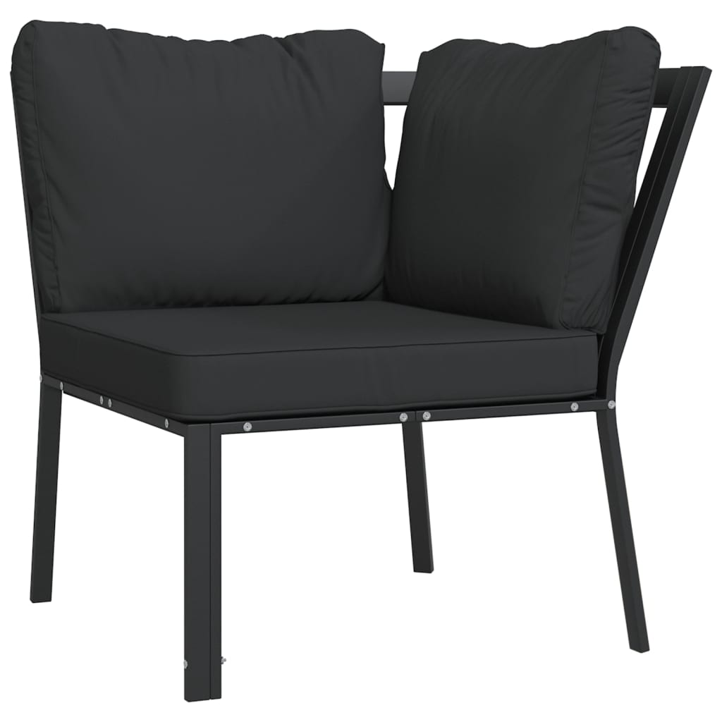 Sedia da Giardino con Cuscini Grigi 76x76x79 cm Acciaio | homemem39