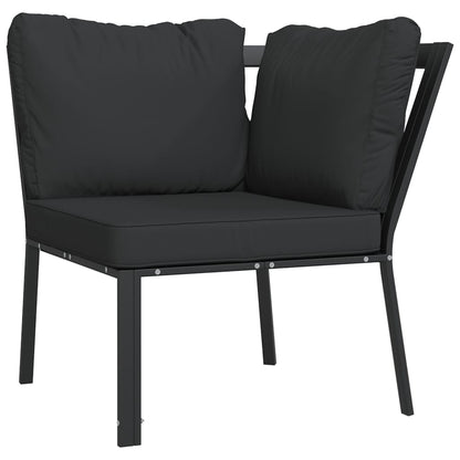 Sedia da Giardino con Cuscini Grigi 76x76x79 cm Acciaio | homemem39