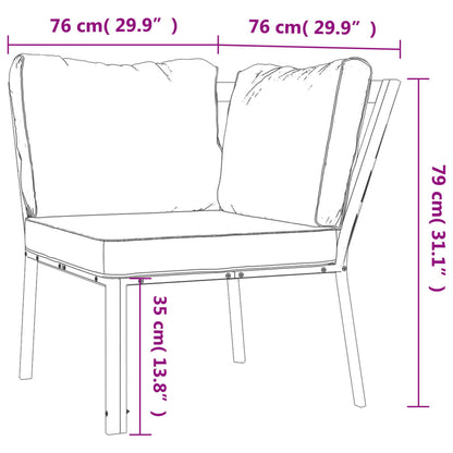 Sedia da Giardino con Cuscini Grigi 76x76x79 cm Acciaio | homemem39