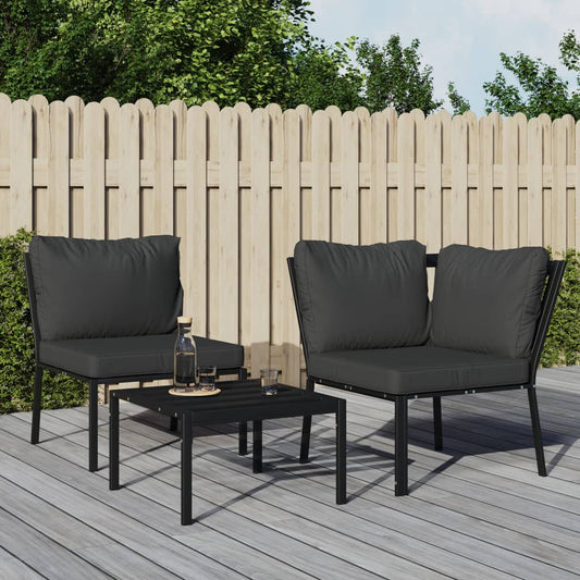 Sedia da Giardino con Cuscini Grigi 76x76x79 cm Acciaio | homemem39