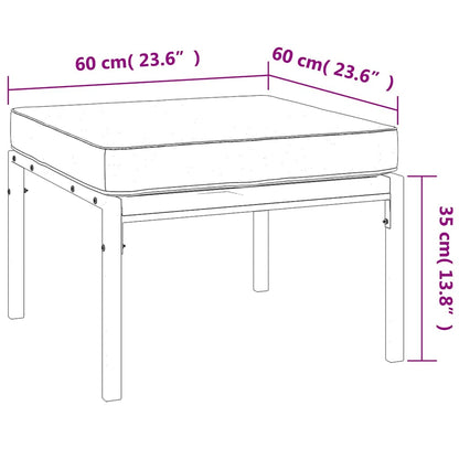 Poggiapiedi Giardino con Cuscini Grigi 2pz 60x60x35 cm Acciaio | homemem39
