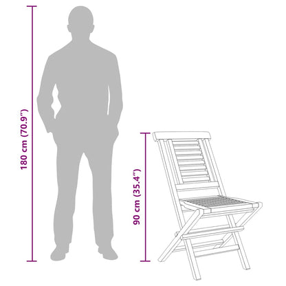 Sedie da Giardino Pieghevole 2pz 47x63x90cm Legno Massello Teak - homemem39