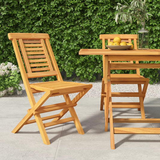 Sedie da Giardino Pieghevole 2pz 47x63x90cm Legno Massello Teak - homemem39