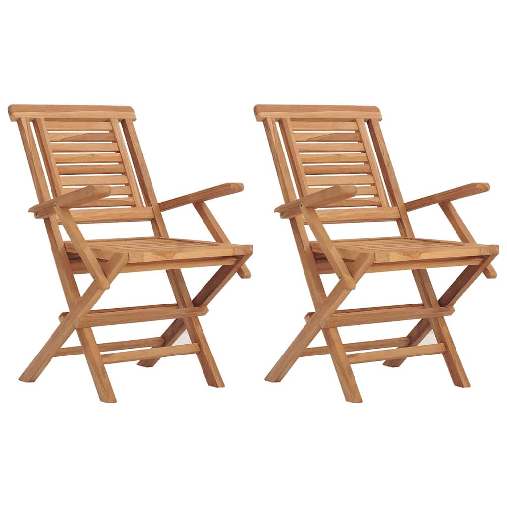 Sedie da Giardino Pieghevoli 2pz 56x63x90cm Legno Massello Teak