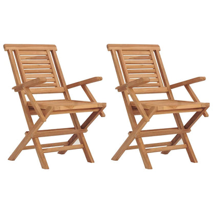 Sedie da Giardino Pieghevoli 2pz 56x63x90cm Legno Massello Teak