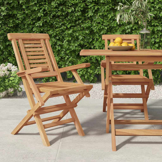 Sedie da Giardino Pieghevoli 2pz 56x63x90cm Legno Massello Teak