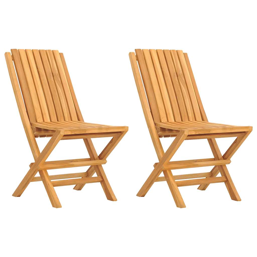 Sedie da Giardino Pieghevoli 2pz 47x47x89cm Legno Massello Teak - homemem39