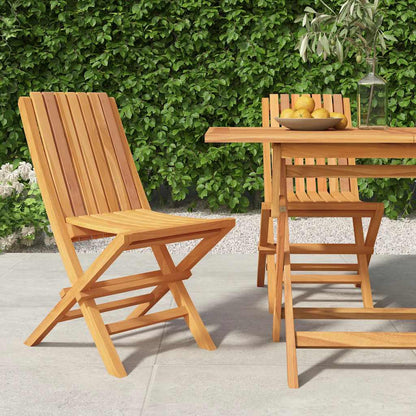 Sedie da Giardino Pieghevoli 2pz 47x47x89cm Legno Massello Teak - homemem39