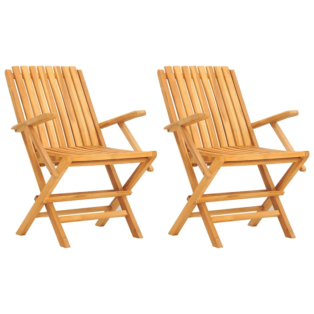 Sedie da Giardino Pieghevoli 2pz 61x67x90cm Legno Massello Teak | homemem39