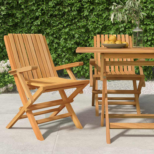 Sedie da Giardino Pieghevoli 2pz 61x67x90cm Legno Massello Teak