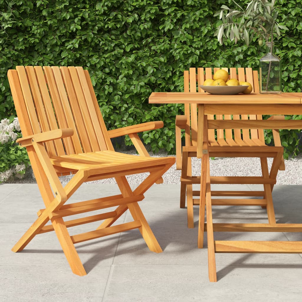 Sedie da Giardino Pieghevoli 2pz 61x67x90cm Legno Massello Teak - homemem39