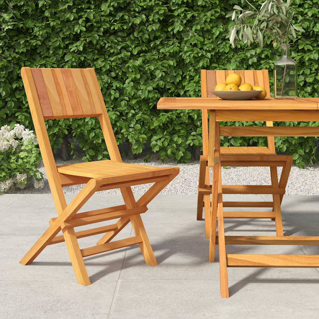 Sedie da Giardino Pieghevoli 2pz 47x61x90cm Legno Massello Teak - homemem39