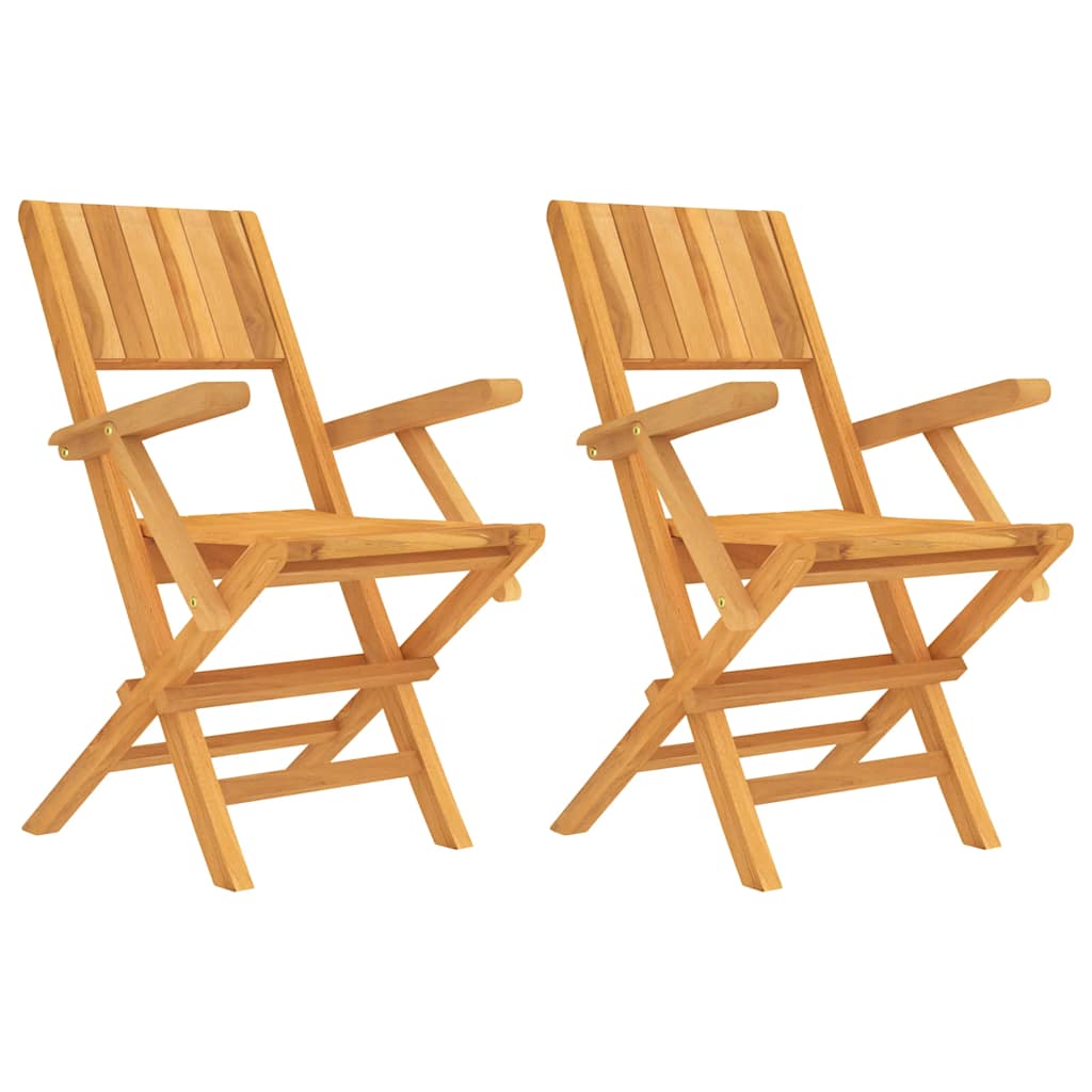 Sedie da Giardino Pieghevoli 2pz 55x61x90cm Legno Massello Teak | homemem39
