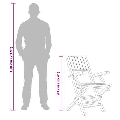 Sedie da Giardino Pieghevoli 2pz 55x61x90cm Legno Massello Teak - homemem39