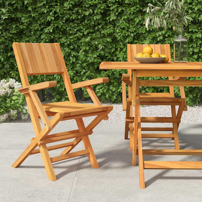 Sedie da Giardino Pieghevoli 2pz 55x61x90cm Legno Massello Teak - homemem39
