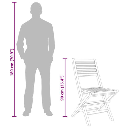 Sedie da Giardino Pieghevoli 2pz 47x62x90cm Legno Massello Teak - homemem39