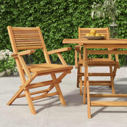 Sedie da Giardino Pieghevoli 2pz 55x62x90cm Legno Massello Teak - homemem39